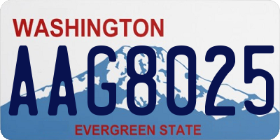 WA license plate AAG8025