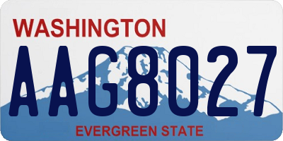 WA license plate AAG8027
