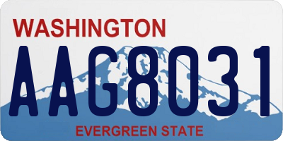 WA license plate AAG8031