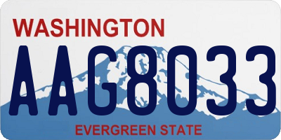 WA license plate AAG8033