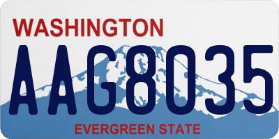 WA license plate AAG8035