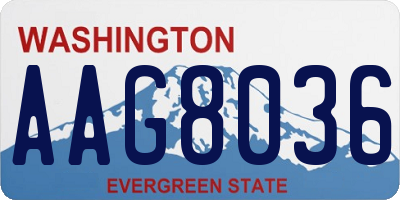 WA license plate AAG8036