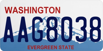 WA license plate AAG8038