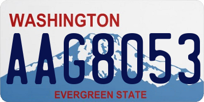 WA license plate AAG8053