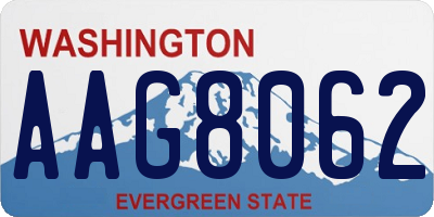 WA license plate AAG8062