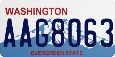 WA license plate AAG8063