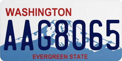 WA license plate AAG8065