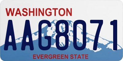 WA license plate AAG8071