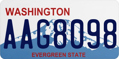 WA license plate AAG8098