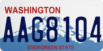 WA license plate AAG8104