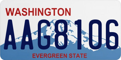 WA license plate AAG8106