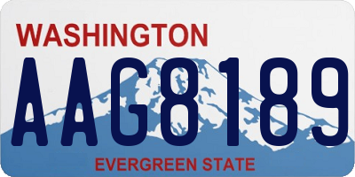 WA license plate AAG8189