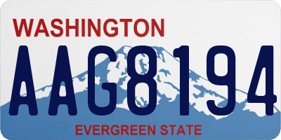 WA license plate AAG8194