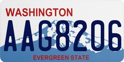 WA license plate AAG8206