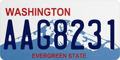 WA license plate AAG8231