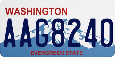 WA license plate AAG8240