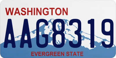 WA license plate AAG8319