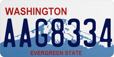 WA license plate AAG8334