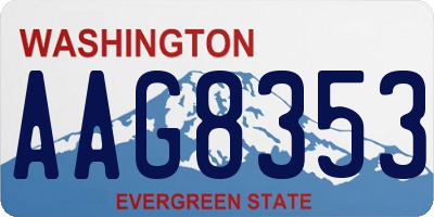 WA license plate AAG8353