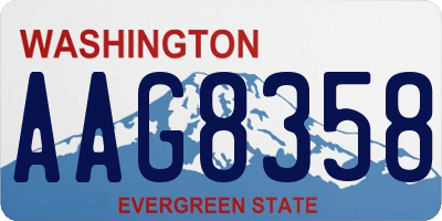 WA license plate AAG8358