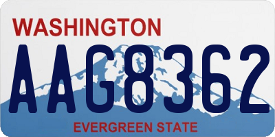 WA license plate AAG8362