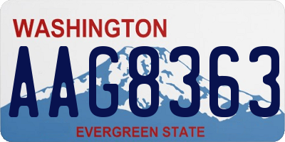WA license plate AAG8363