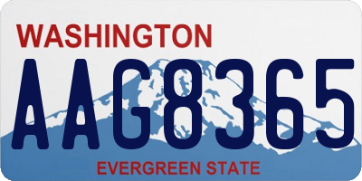 WA license plate AAG8365