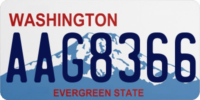 WA license plate AAG8366