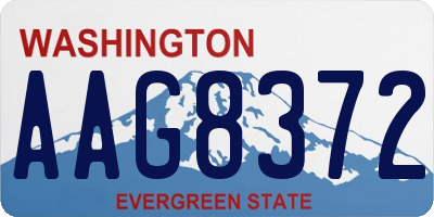 WA license plate AAG8372