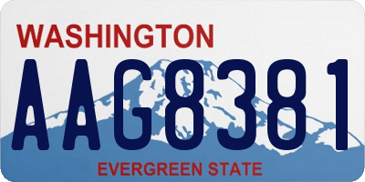 WA license plate AAG8381