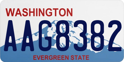 WA license plate AAG8382