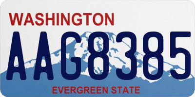 WA license plate AAG8385