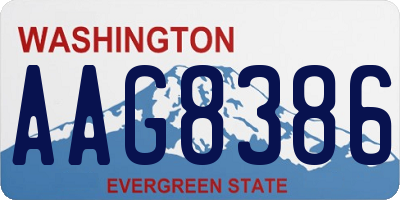 WA license plate AAG8386