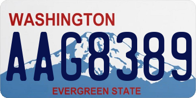 WA license plate AAG8389