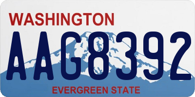 WA license plate AAG8392