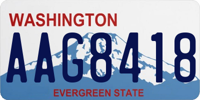 WA license plate AAG8418