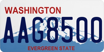 WA license plate AAG8500