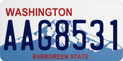 WA license plate AAG8531