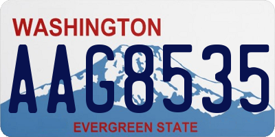 WA license plate AAG8535