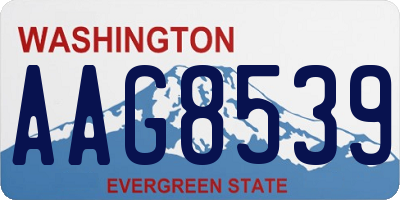 WA license plate AAG8539