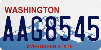 WA license plate AAG8545