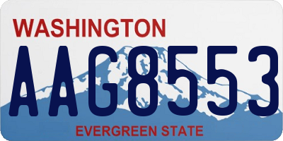 WA license plate AAG8553