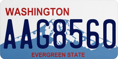 WA license plate AAG8560