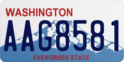 WA license plate AAG8581