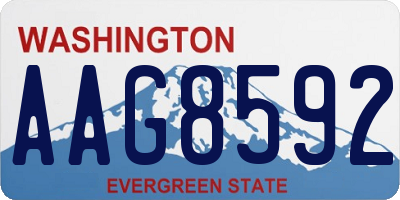 WA license plate AAG8592