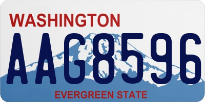 WA license plate AAG8596