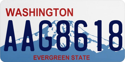 WA license plate AAG8618