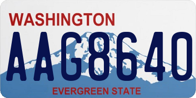 WA license plate AAG8640