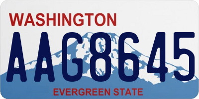 WA license plate AAG8645