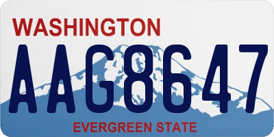 WA license plate AAG8647
